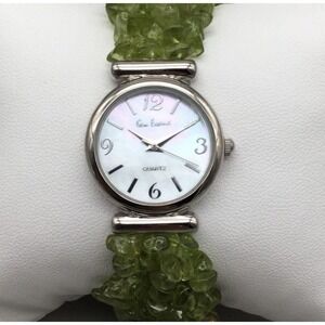 Ladies Fashion‎ Gem Essence Silver Tone with Peridot stone stretch band B8324